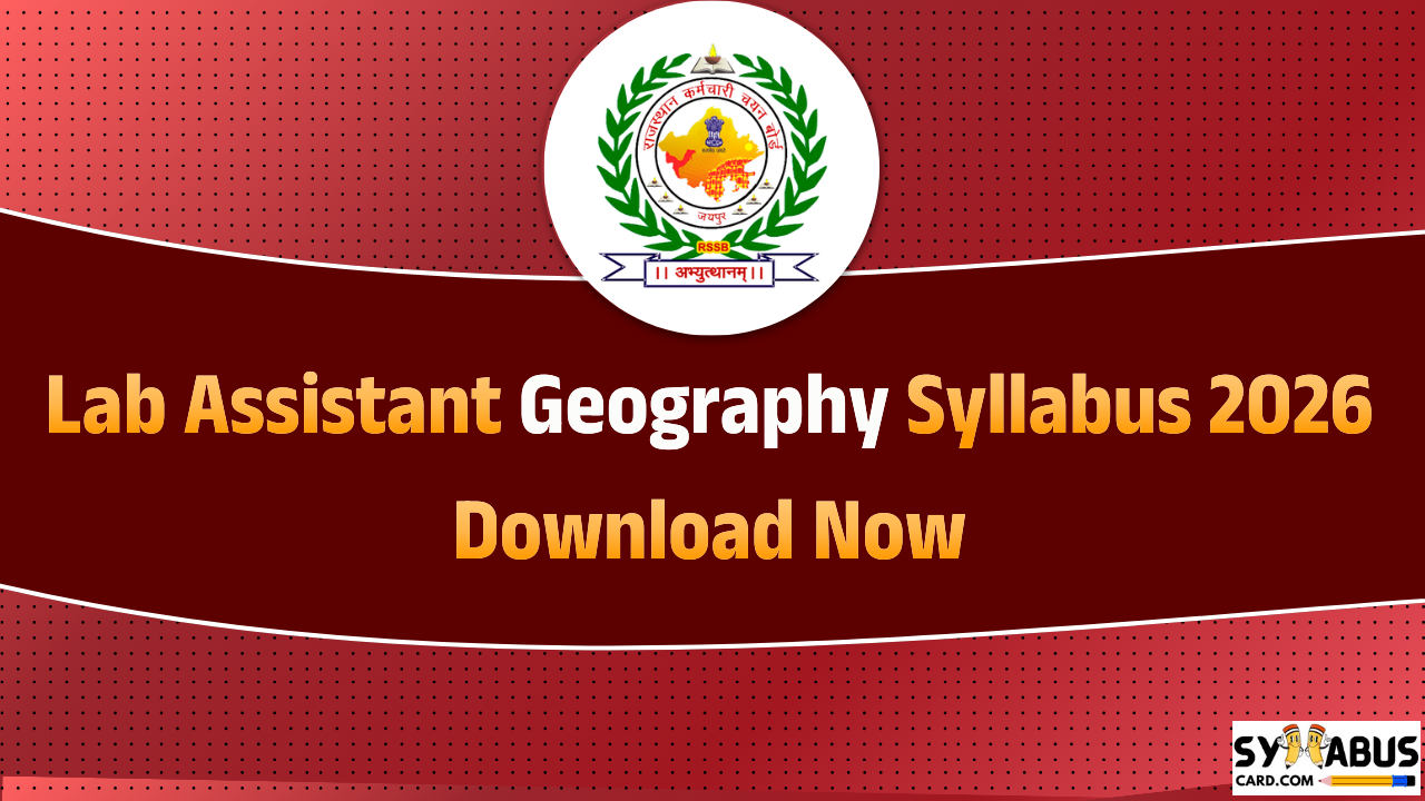 Lab Assistant Geography Syllabus